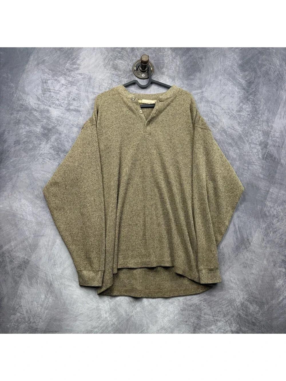 Vintage Northwest Territory Mens XL  Henley Sweater 90s Cozy Grandpa